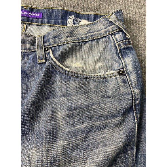 PRPS Bruised Never Broken Jeans 33 Mens Blue USA Cotton‎ Selvedge Baggy Loose - Picture 4 of 16